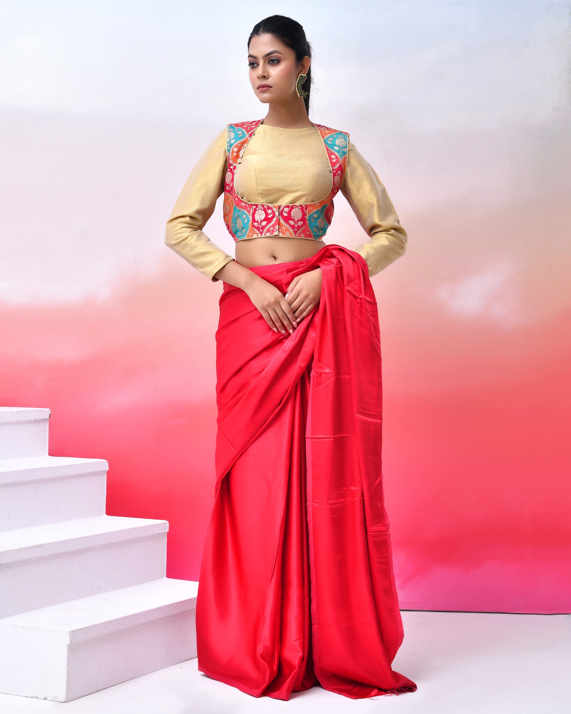 Rajwadi Koti Style Full Sleeves Saree Blouse